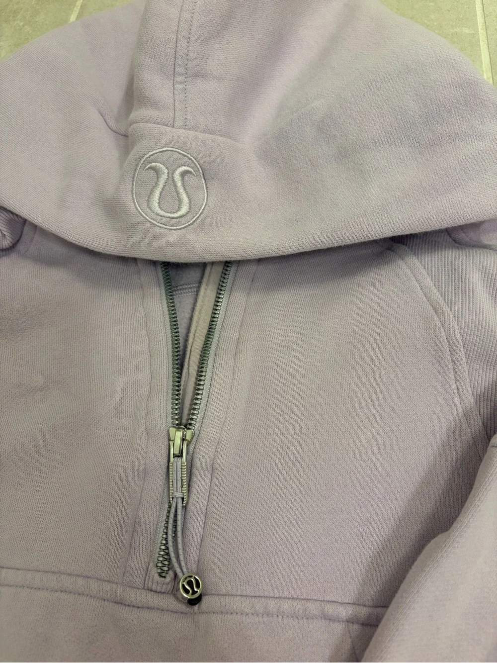lululemon Cropped Half-Zip Hoodie • size XS/S • lilac